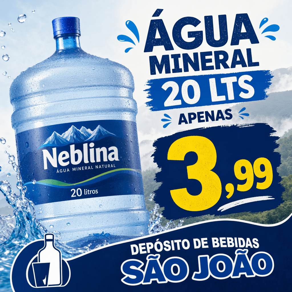 Post de exemplo: água mineral neblina — Depósito São João