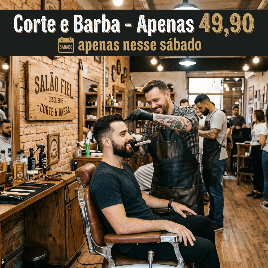 Post de exemplo: corte + barba — Salão Fiel